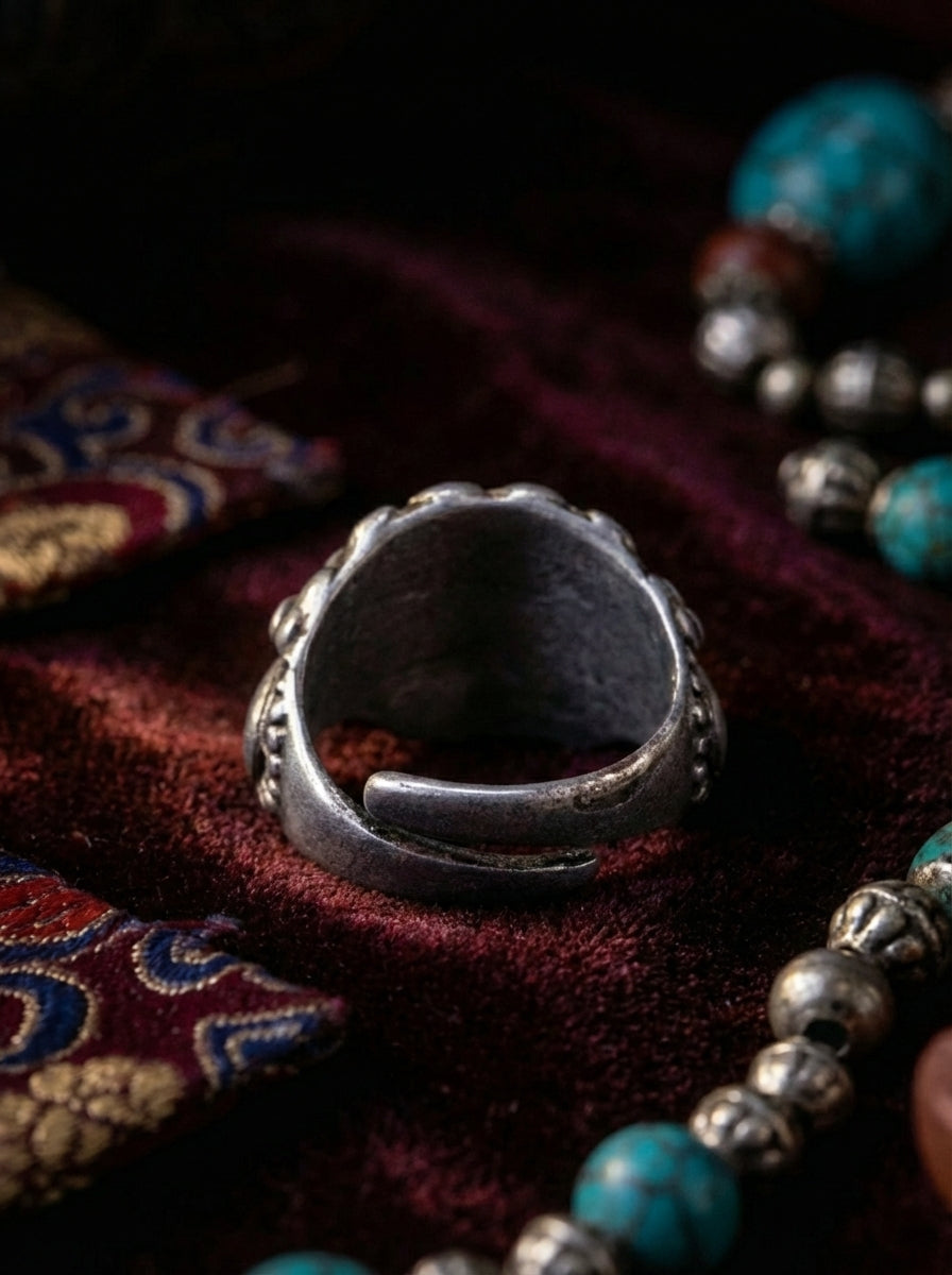 Heritage Dharma Protector・Zhibazha Ring | Rare Divine Beast Open Ring from Tibetan Region