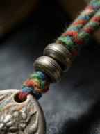 Colgante talismán tibetano de Mahakala de seis brazos, hierro frío tallado a mano