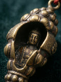 Tibetan Conch Shell Blessing・Brass Six Syllable Mantra Buddha Pendant