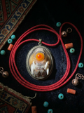 Folk Inlaid Mink Skull Pendant | Spirit Bone (Mink Bone) Necklace