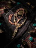Tibetan Region Vintage Natural White Crystal Three-Faced Mahakala Vajra Dzi Bead Necklace - Unique Piece