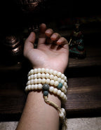 Original Simplicity・Natural White Jade Bodhi Root 108 Prayer Beads | Unisex Buddha Beads Bracelet