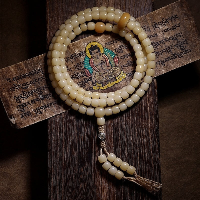 Original Weathered Bodhi Root 108 Bead Buddha Bead Bracelet | Unisex Cultural Play Rosary