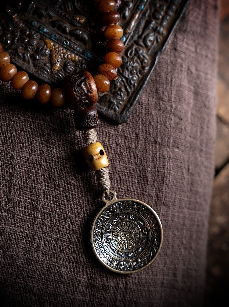 Tibetan Raw Old Material Yak Bone Prayer Beads Mala
