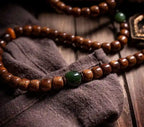 Mala tibetano vintage de bodhi Luna y Estrella con pátina