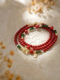 Aries Natal Red Luck Original Multi-Layer Stackable Cinnabar & Crystal Bracelet Twelve Constellations Exclusive For Women
