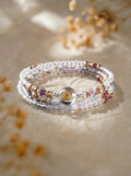 Capricorn Natal Pink Luck Original Multi-Layer Stackable Morganite Crystal Bracelet Twelve Constellations Exclusive For Women