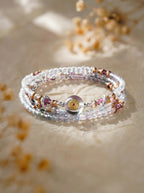 Capricorn Natal Pink Luck Original Multi-Layer Stackable Morganite Crystal Bracelet Twelve Constellations Exclusive For Women