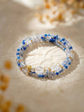 Aquarius Original Multi-Layer Stackable Clear Crystal & Blue Dot Stone Light Luxury Bracelet Twelve Constellations Exclusive For Women