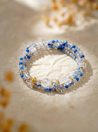 Aquarius Original Multi-Layer Stackable Clear Crystal & Blue Dot Stone Light Luxury Bracelet Twelve Constellations Exclusive For Women