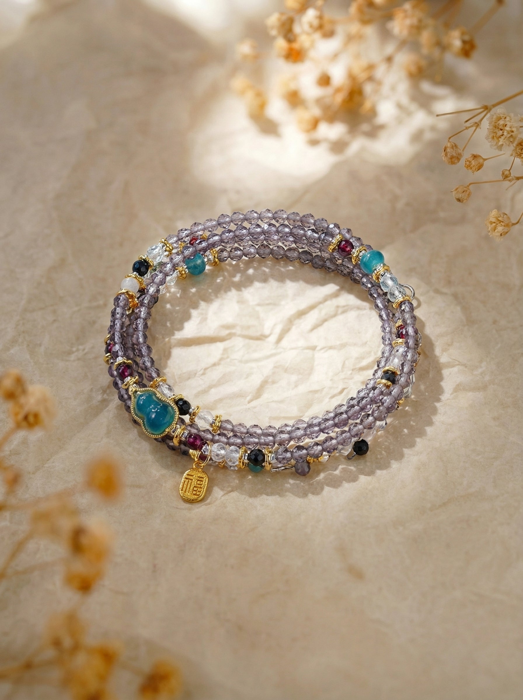 Scorpio Original Multi-Layer Stackable Obsidian, Jade & Topaz Light Luxury Bracelet Twelve Constellations Exclusive For Women