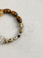 Bracelet œil de tigre et cristal « Golden Amber Wisdom »