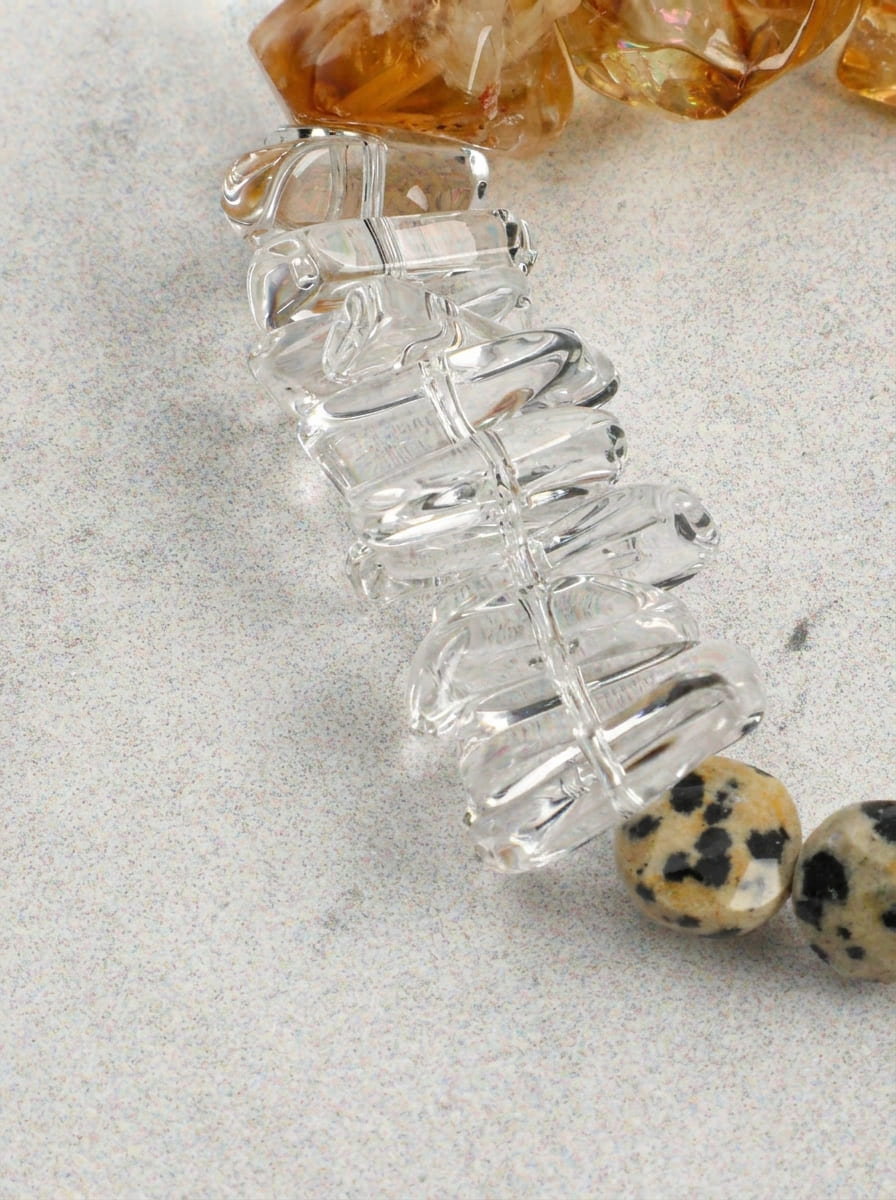 Bracelet œil de tigre et cristal « Golden Amber Wisdom »