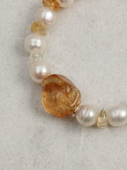 Bracelet en perles et citrines « Détachement de lumière ambrée »