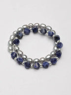 Bracelet en perles grises et sodalite « Serene Blue Soft Grey »