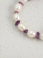 Cœur Zen Nuage Violet · Bracelet en Améthyste et Perles d'Eau Douce
