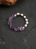 Cœur Zen Nuage Violet · Bracelet en Améthyste et Perles d'Eau Douce
