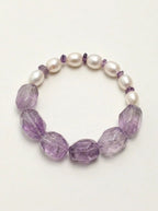 Cœur Zen Nuage Violet · Bracelet en Améthyste et Perles d'Eau Douce
