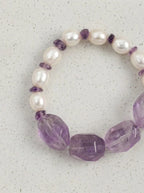 Cœur Zen Nuage Violet · Bracelet en Améthyste et Perles d'Eau Douce
