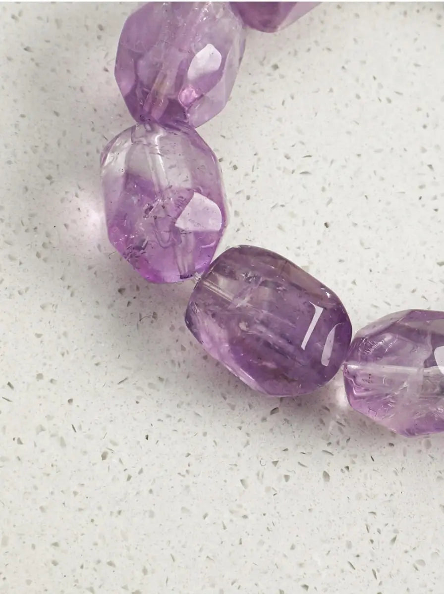 Cœur Zen Nuage Violet · Bracelet en Améthyste et Perles d'Eau Douce