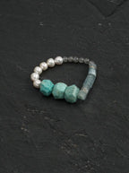 „Azure Zen Heart“ Armband aus Amazonit, Lazulit & Perlen