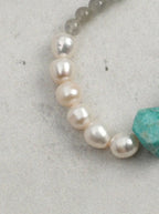 „Azure Zen Heart“ Armband aus Amazonit, Lazulit & Perlen