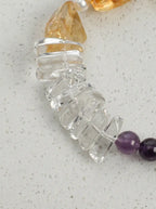 „Violet Gold Zen Herz“ Amethyst-, Citrin- & Perlenarmband