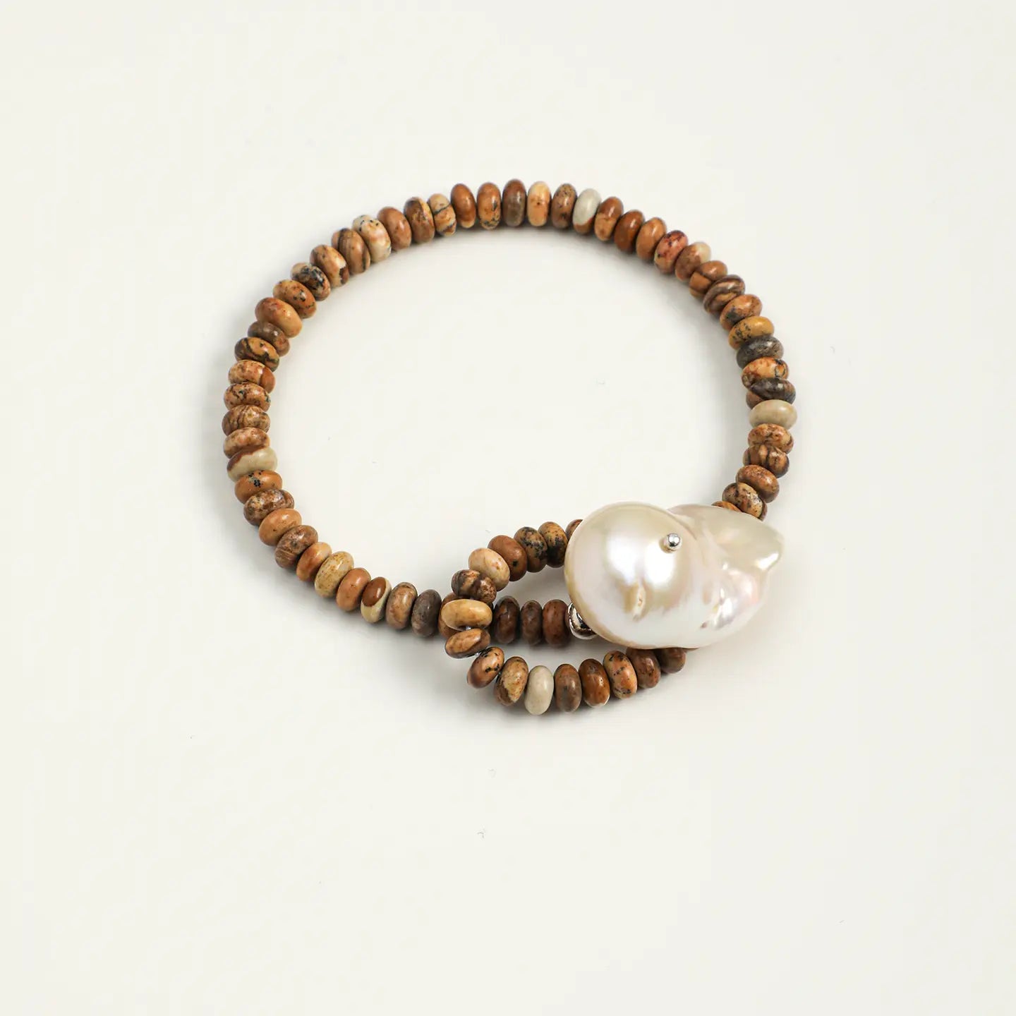 「Simplicity」 Malachite & Baroque Pearl Bracelet