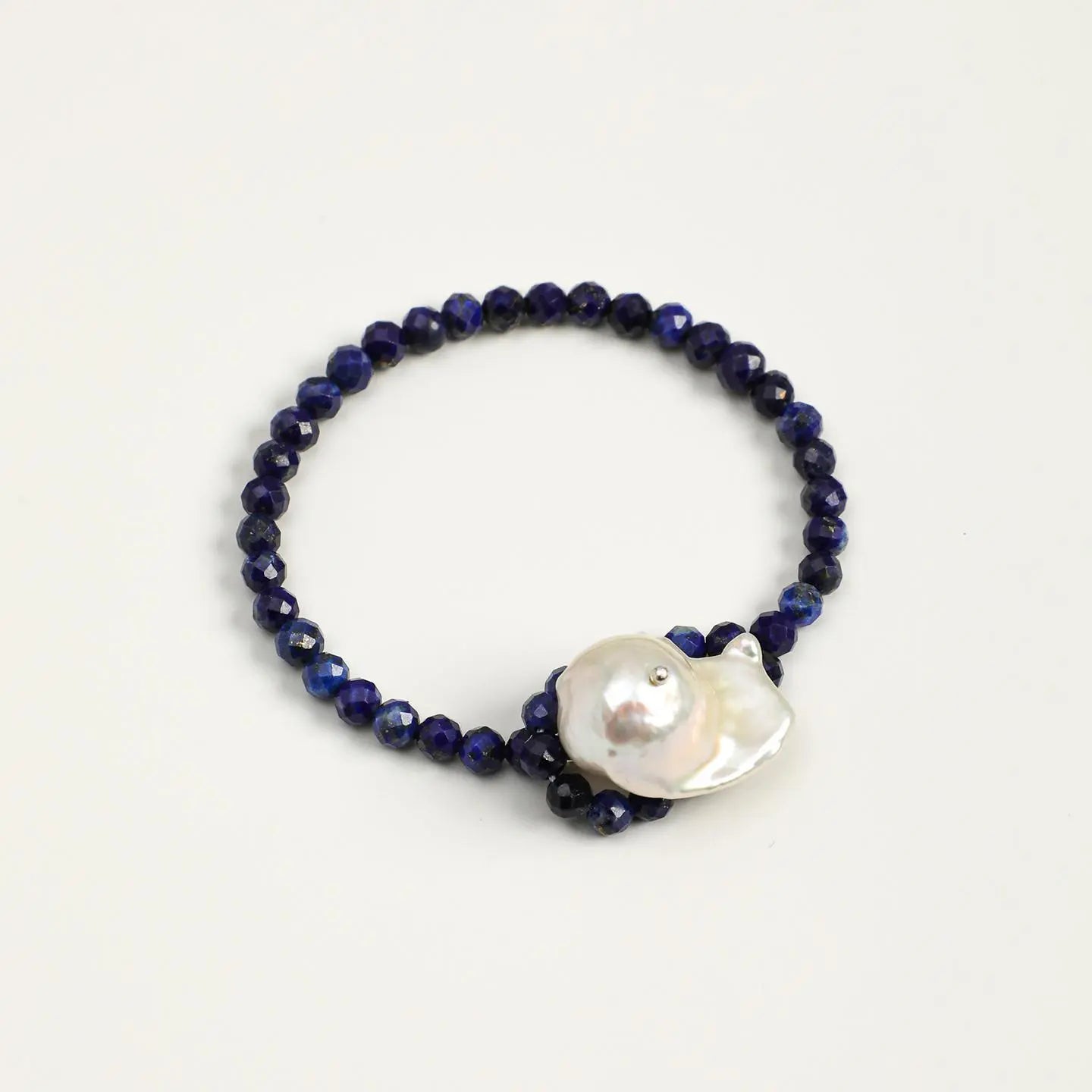 「Simplicity」 Malachite & Baroque Pearl Bracelet