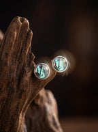 「Spirit of Life」Designer's Original Round Mother-of-Pearl Earrings