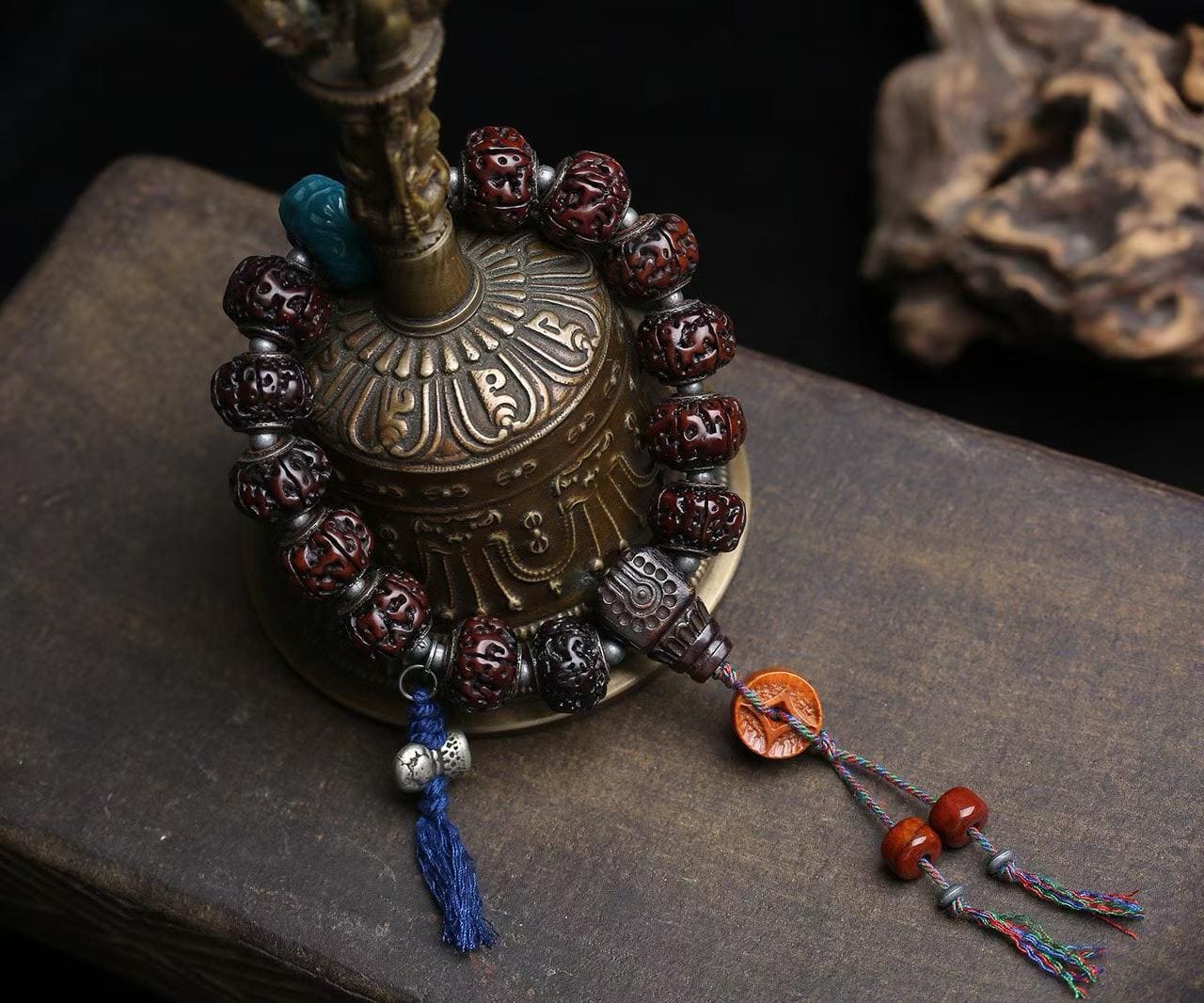 Sanskrit Mantra Dharma Protector Vajra Bodhi Seed Bracelet