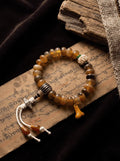 「Time-Worn Heritage」 Yak Horn Mala Bracelet