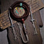Collector-Grade Purple Gold Alms Bowl Bodhi 108 Prayer Beads | Dzi Bead Blessed Tibetan Buddha Beads Bracelet