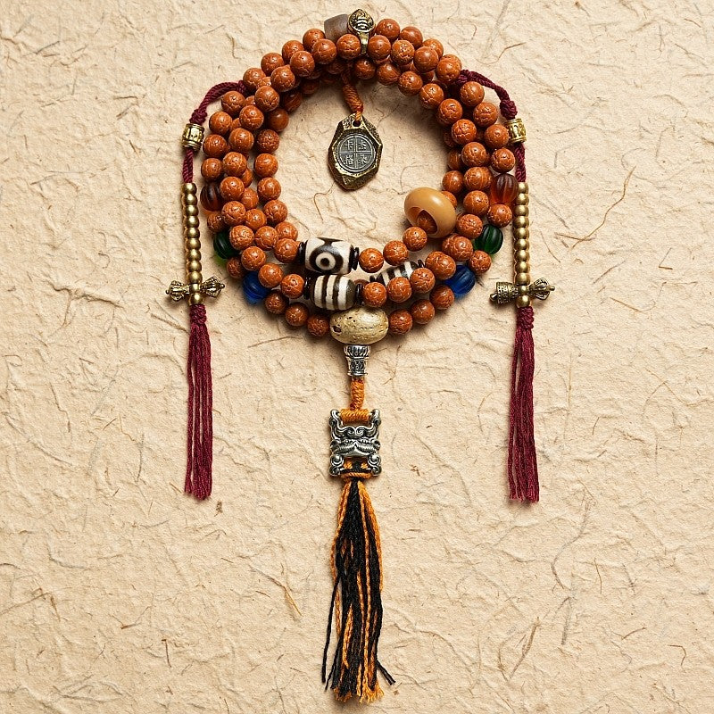 Original Design Toothless Small Vajra Bodhi Buddha Bead Bracelet | Tibetan 108 Bead Necklace Rosary