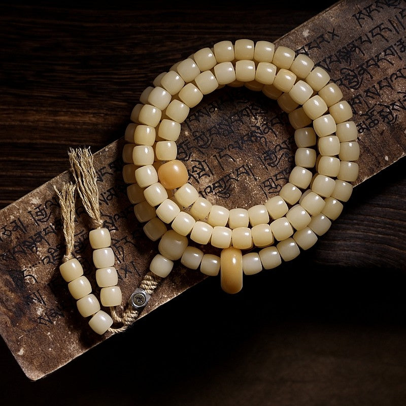 Original Weathered Bodhi Root 108 Bead Buddha Bead Bracelet | Unisex Cultural Play Rosary
