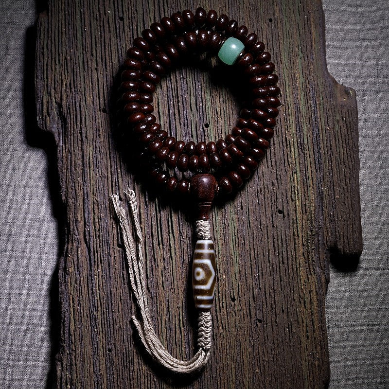 Collector-Grade Purple Gold Alms Bowl Bodhi 108 Prayer Beads | Dzi Bead Blessed Tibetan Buddha Beads Bracelet
