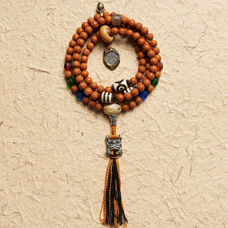 Original Design Toothless Small Vajra Bodhi Buddha Bead Bracelet | Tibetan 108 Bead Necklace Rosary