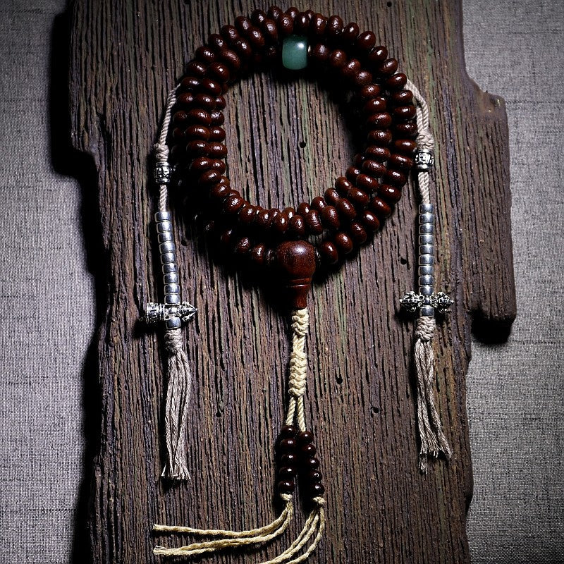 Collector-Grade Purple Gold Alms Bowl Bodhi 108 Prayer Beads | Dzi Bead Blessed Tibetan Buddha Beads Bracelet