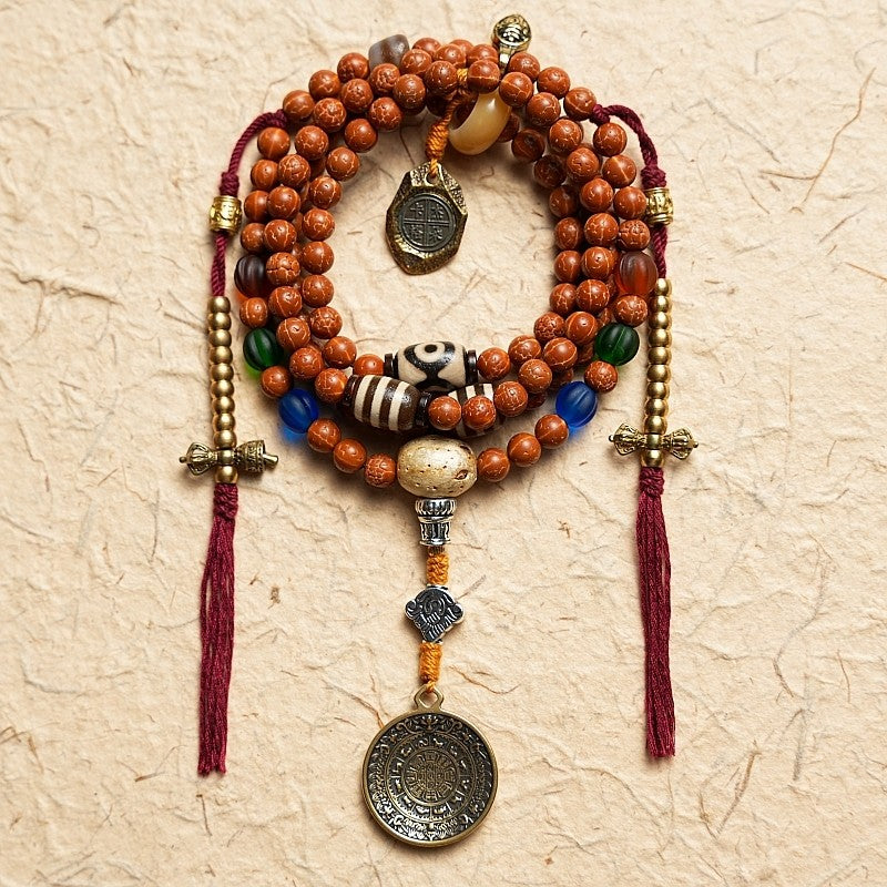 Original Design Toothless Small Vajra Bodhi Buddha Bead Bracelet | Tibetan 108 Bead Necklace Rosary
