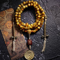 Original Design Natural Tibetan Golden Tiger's Eye 108 Bead Buddha Bead Bracelet