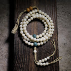 Original Simplicity・Natural White Jade Bodhi Root 108 Prayer Beads | Unisex Buddha Beads Bracelet