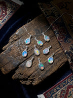 Niche Healing Clavicle Necklace | Colorful Sugar Bean Series White Opal Hand-Wound Sterling Silver Pendant Necklace