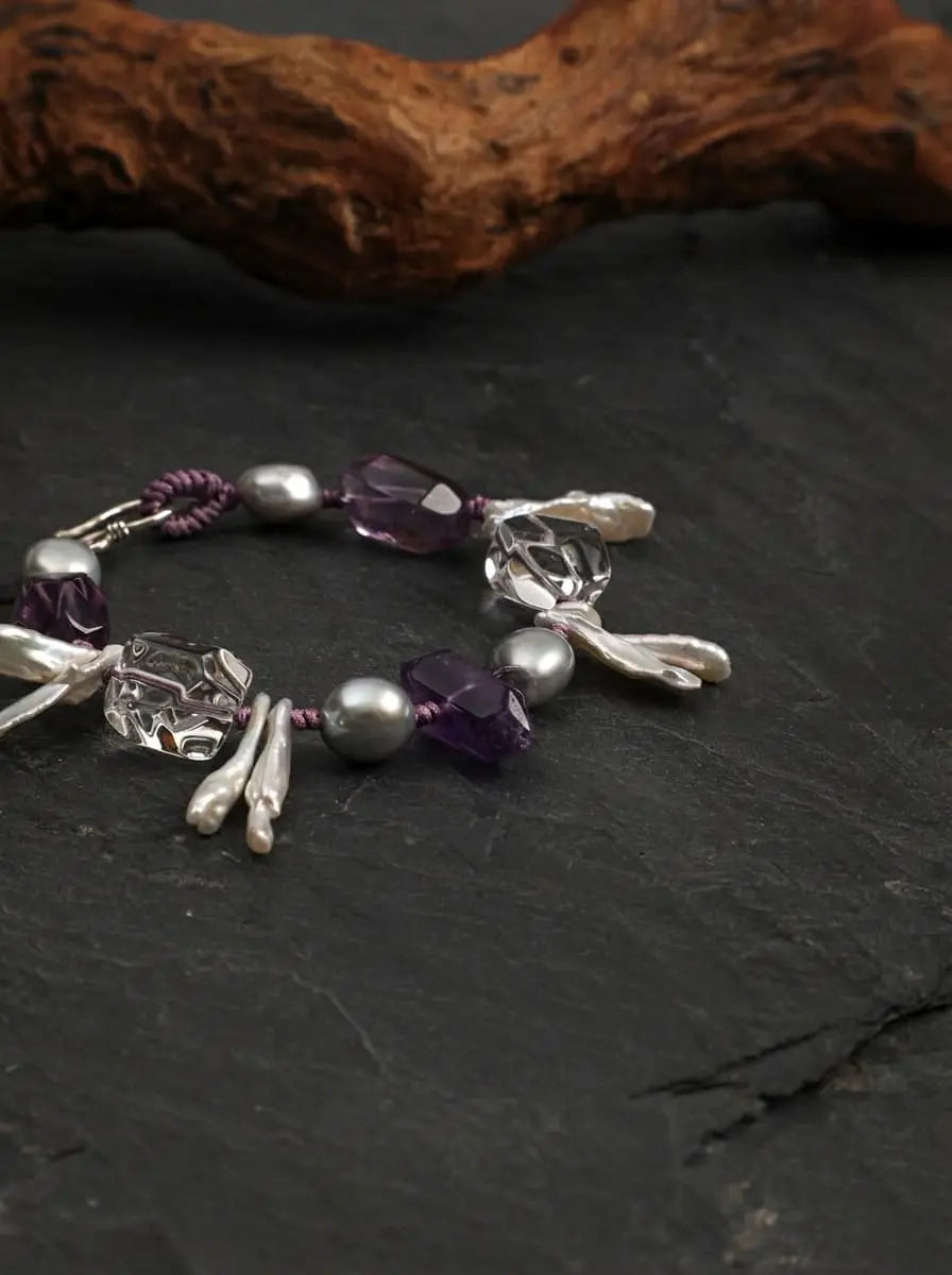 「Purple Resonance Crystal Ripple」 Bracelet