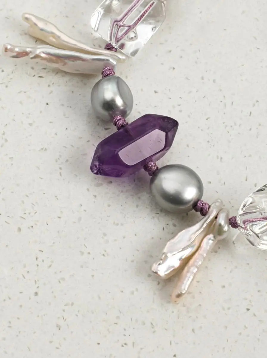 「Purple Resonance Crystal Ripple」 Bracelet