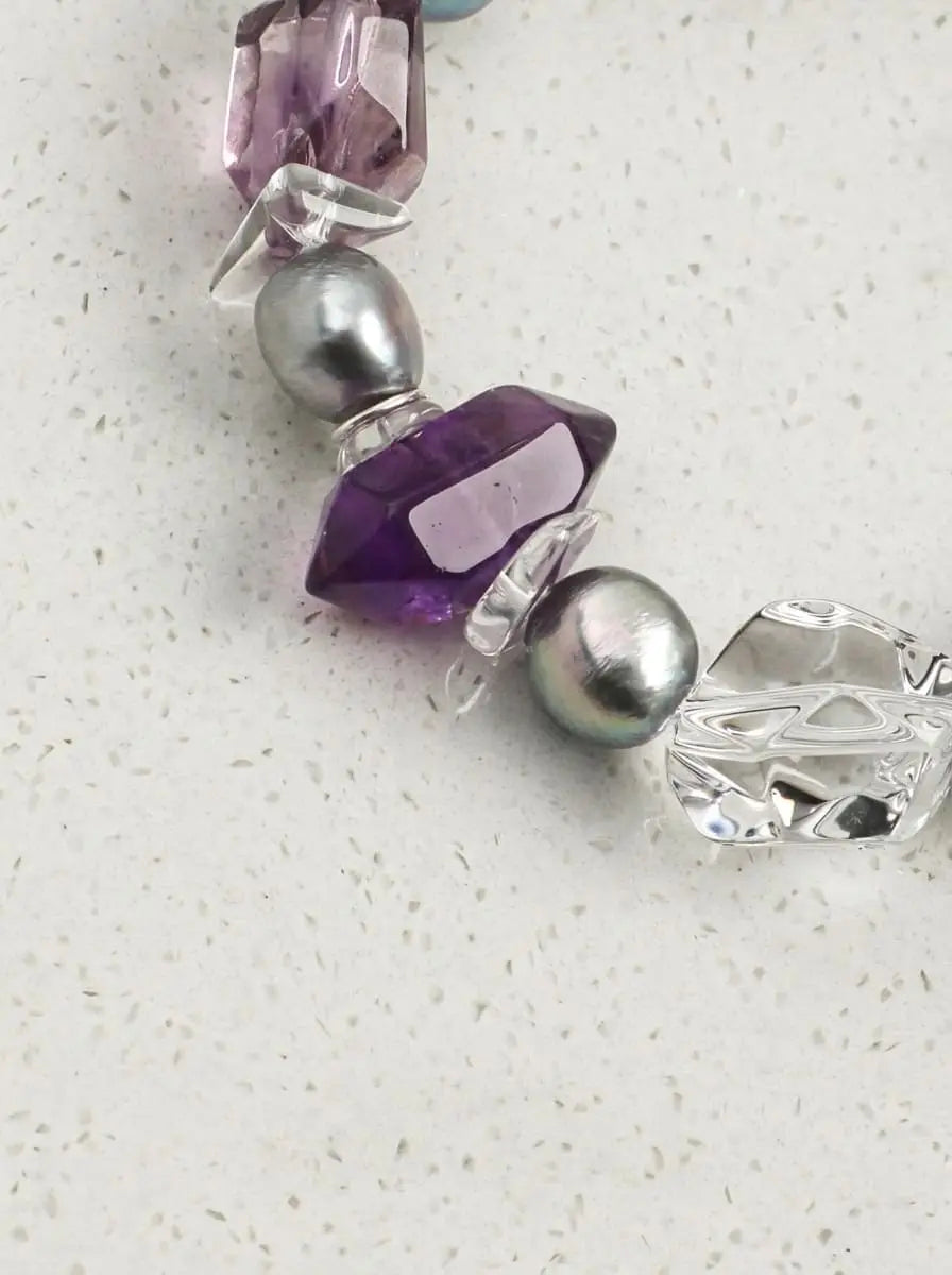 「Ice Purple Jade Accent」 Bracelet
