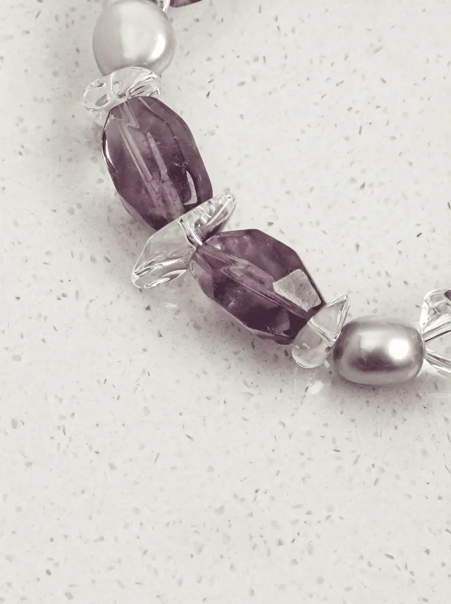「Ice Purple Jade Accent」 Bracelet