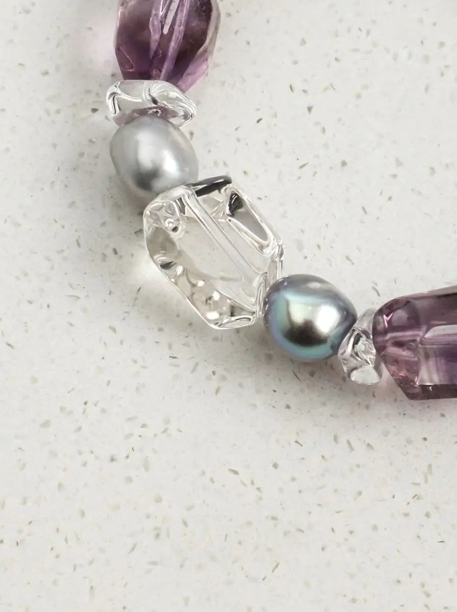 「Ice Purple Jade Accent」 Bracelet